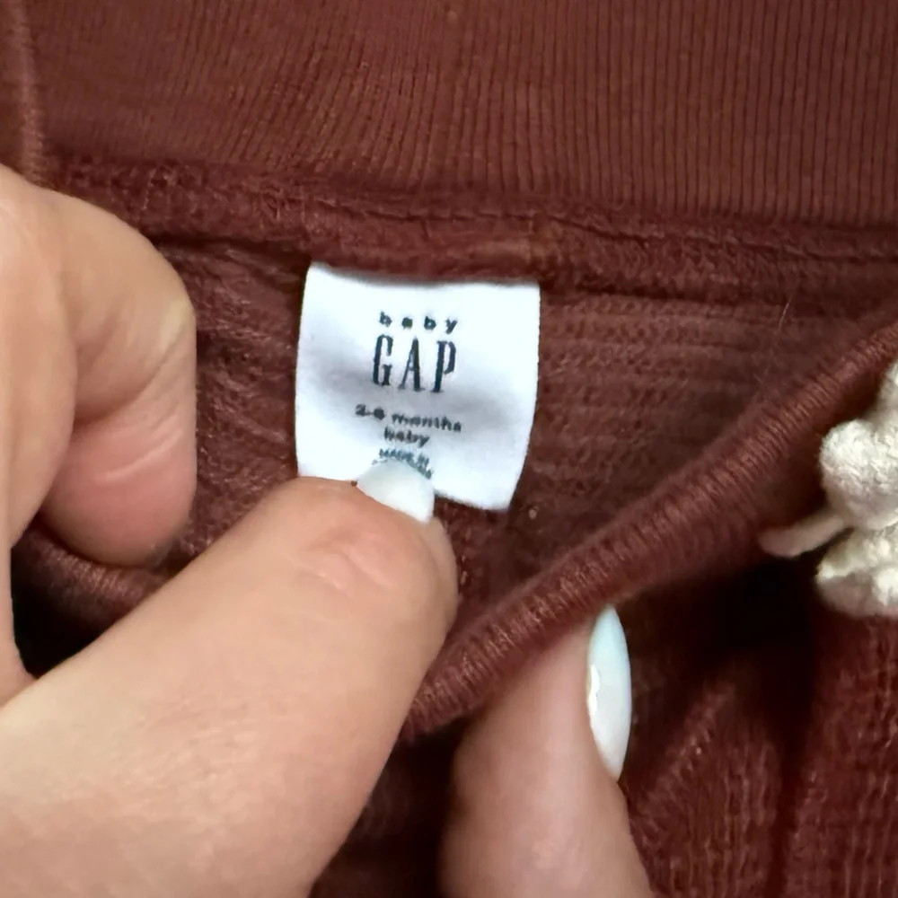 Gap Kids' Maroon and Striped Joggers Set - Size 3-6 Months